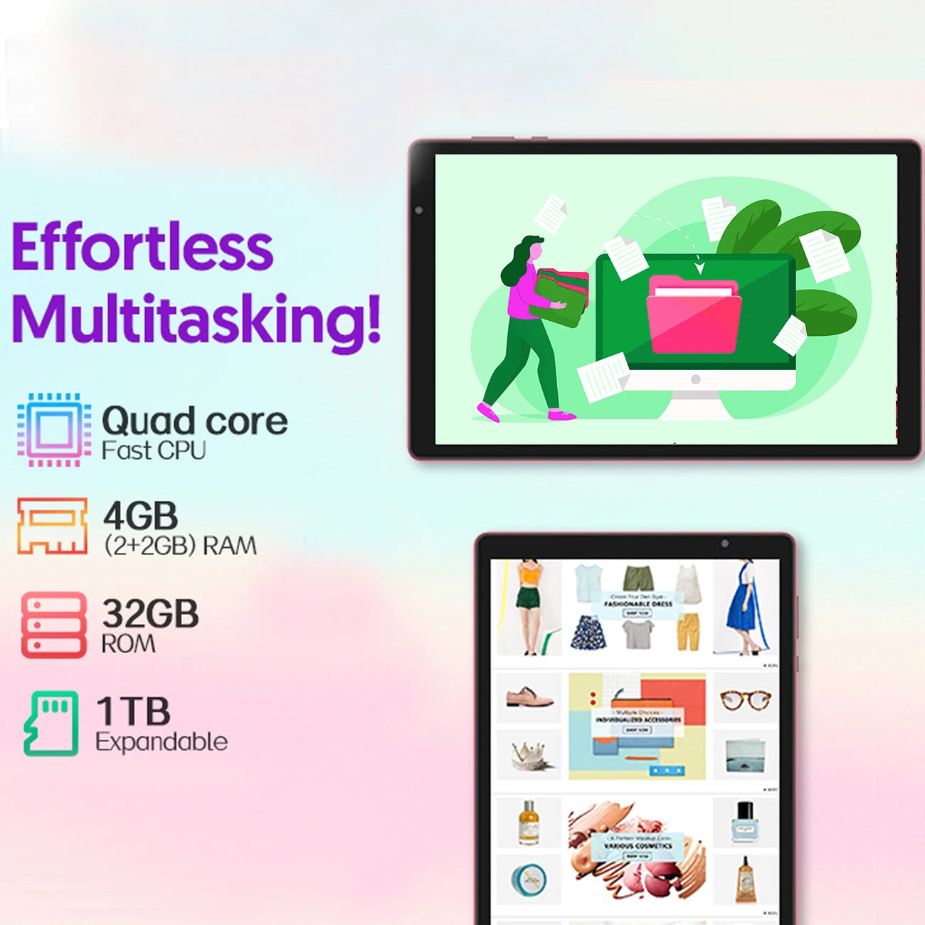10-inch Android tablet, quad-core processor, 4(2+2) GB RAM, 32GB ROM, Bluetooth, WiFi, 6000mAh battery Techelectronicx