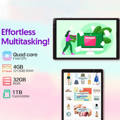 10-inch Android tablet, quad-core processor, 4(2+2) GB RAM, 32GB ROM, Bluetooth, WiFi, 6000mAh battery Techelectronicx