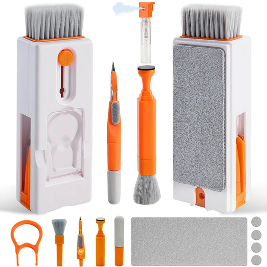 11-in-1 Computer Cleaning Kit Bluetooth Earphone Cleaner Pen Keyborad Camera Brush Sim Card Ejector Keycap Puller Phone Holder TechElect