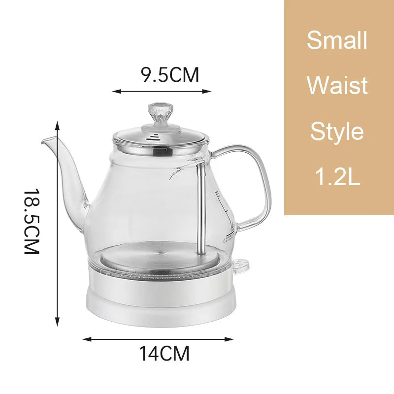 1.2L MINI Electric Kettle Glass Quick Heating Hot Water Boiling Teapot Blue Light Heater Pot Boiler Auto-Power Off Cooker Cup EU Techelectronicx