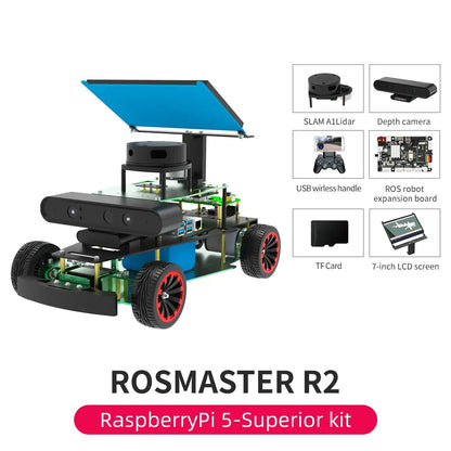 Yahboom ROSMASTER R2 ROS2 Robot Programmable Car Ackerman Structure for Jetson NANO/Orin NX SUPER/Orin NANO SUPER/Raspberry Pi 5 TechElect