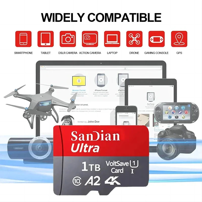 Original SD Card 2TB Large Capacity Memory Card 128GB/256GB Mini TF Card 512GB High Speed Flash Card for PC/Desktops/Mac/Cameras Techelectronicx