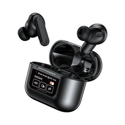 Wireless Headphone Earphones LED Touch Screen Visible Active Noise Cancellation music Headset Sport Earbuds With Microphone - TechElect