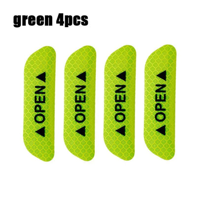 1/4PCS Car Door Reflective Sticker Safety Opening Warning Reflective Tape Car Accessories Interior Exterior Reflector Techelectronicx