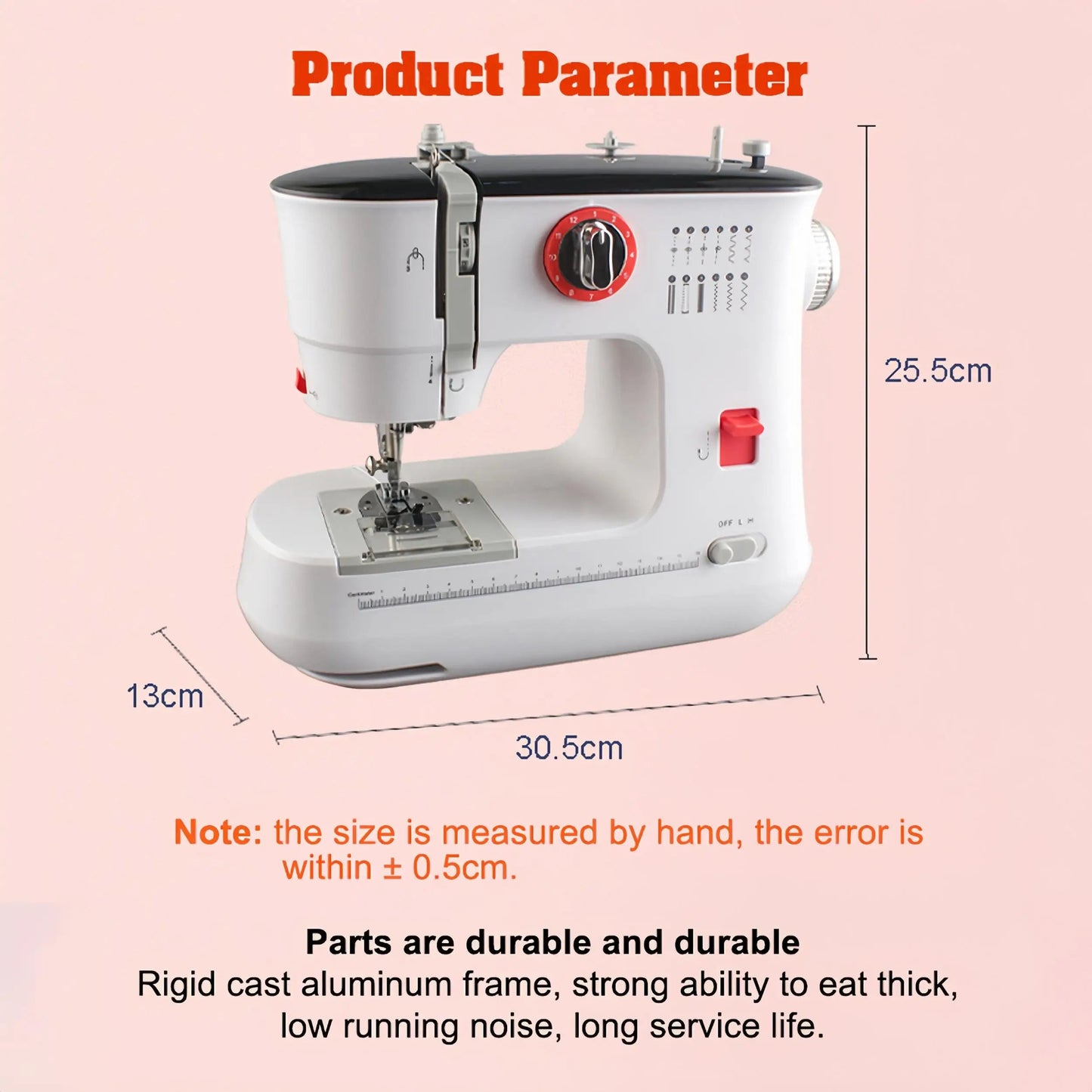 12 Stitches Electric Sewing Machine Mini Double Thread Sewing Machine with Foot Pedal High Quality US Plug TechElect