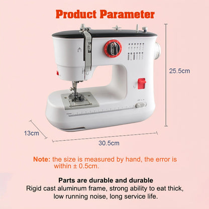 12 Stitches Electric Sewing Machine Mini Double Thread Sewing Machine with Foot Pedal High Quality US Plug TechElect