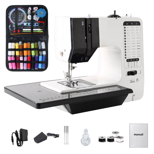 12 Stitches Mini Electric Sewing Machine with Sewing Table and 113PCS Sewing Kit Multifunctional base design TechElect