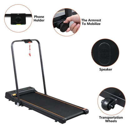 Folding Electric Treadmill Portable Running Treadmill with LCD Display 2.25 HP TechElect
