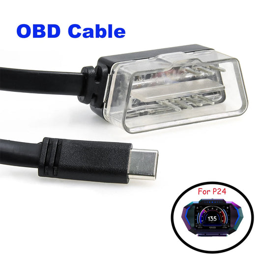 1.8M Obd2 Cable Wire Fit P24 P10-Pro Car Head Up Display Cable Type-C Connecting Line Diagnosis Tool Switch OBDII HUD Adapter Techelectronicx