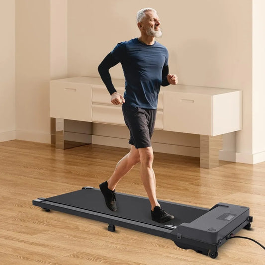 1.0 HP Under Desk Electric Treadmill Portable Smart Safety Running Devicewith Blue Tooth Speaker Remote Control LED Display TechElect
