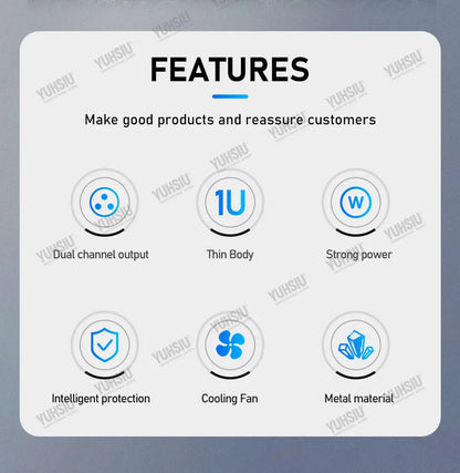 YUHSIU Professional Digital AMP 1U Class D Hifi High Power Amplifier 800W 2Channels For KTV Disco DJ Stage Karaoke Audio Speaker Techelectronicx