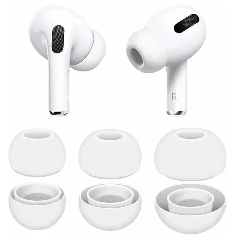 1-4 Pairs Silicone Ear Tip Cover Replacement Earbud XS/S/M/L Size Silicone Earbud Tips Covers for AirPods Pro 1st 2nd generation Techelectronicx