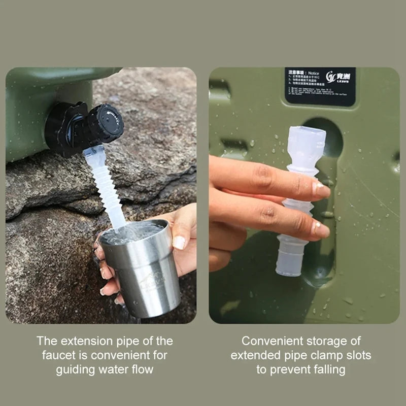 11L Water Bucket Large Capacity Portable Drinking Water Canister with Detachable Faucet No Leakage for Outdoor Travel Driving Techelectronicx
