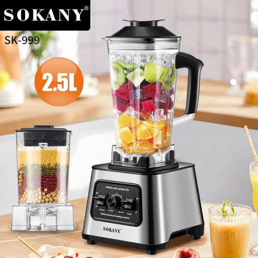 1 Sokany Plug Type 2.5L Multifunctional Wall Breaking Machine, Blender, Ice Crusher, Cooking Machine SK-999 6000W High-power TechElect