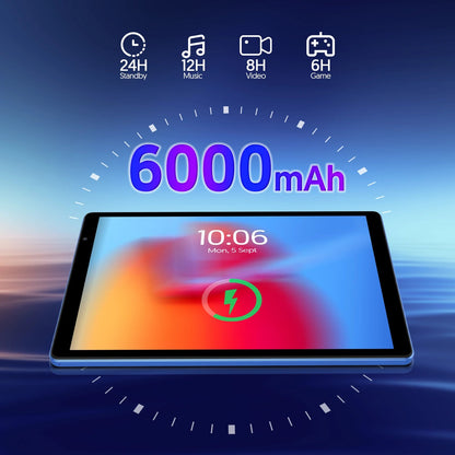10-inch Android tablet, 4GB (2G + 2G memory expansion) RAM + 32GB ROM, 1280x800 IPS screen, dual cameras, WiFi, 6000 mAh battery TechElect