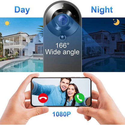 1080P Wireless Video Doorbell Camera WiFi Smart Door Bell Tuya Smart Home Security Motion Detect Night Vision Intercom Doorbell Techelectronicx