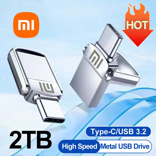 Xiaomi 2TB Flash Drive Super High Speed Mini U Disk Pen Drive 1TB Type C Memory USB 3.2 Pendrive 128GB 512GB For Computers Phone Techelectronicx