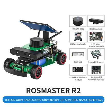 Yahboom ROSMASTER R2 ROS2 Robot Programmable Car Ackerman Structure for Jetson NANO/Orin NX SUPER/Orin NANO SUPER/Raspberry Pi 5 TechElect