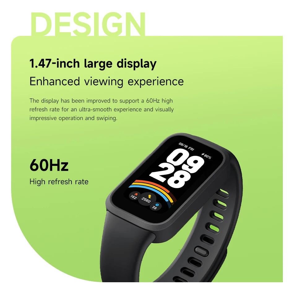 Xiaomi Mi Band 9 Active Global Version Smart Bracelet 9 Color 1.47" TFT Display 50+ Sport Modes Blood Oxygen Monitor Wristband Techelectronicx
