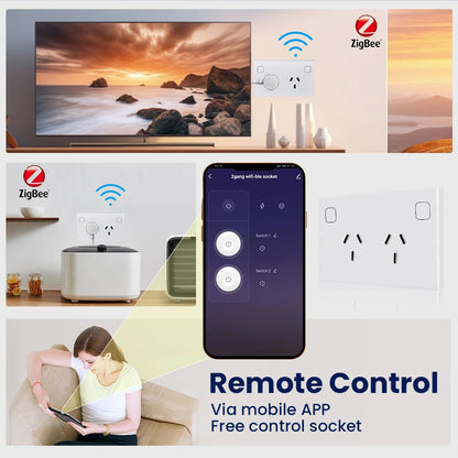 ZigBee Tuya Smart Wall Socket AU NZ ARG Electrical Plug Outlet Power Touch Switch Wireless Remote Contorl By Alexa Google Home Techelectronicx