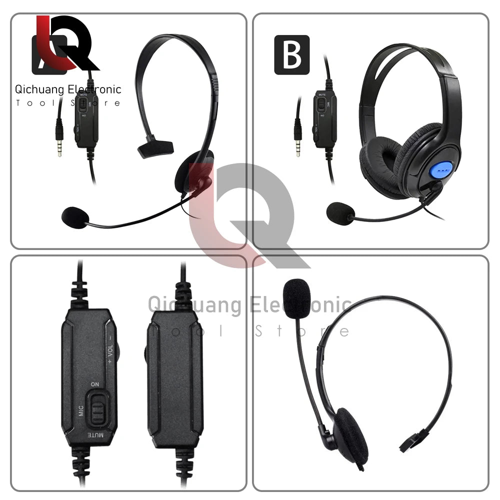 Headphones 3.5mm Wired Gaming Headset Earphones Music For PS4 Play Station 4 Game PC Chat computer With Microphone 120° Rotation - TechElect