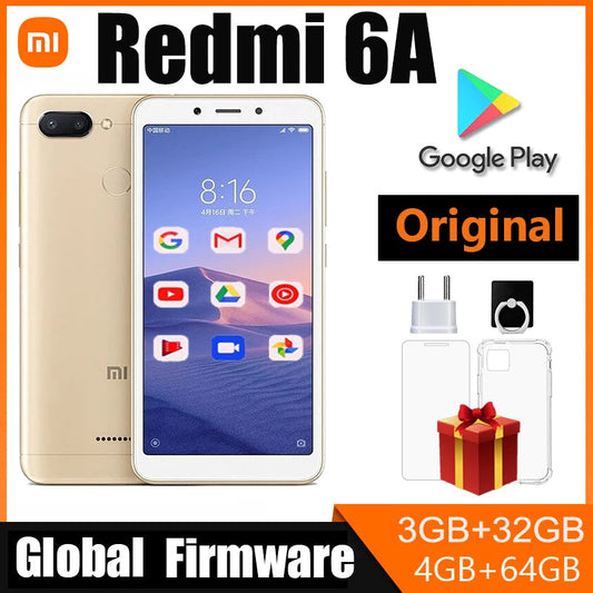 Xiaomi Redmi 6A Smartphone 5.45'' Full Screen AI Face Helio A22 Processor google play used phone Techelectronicx