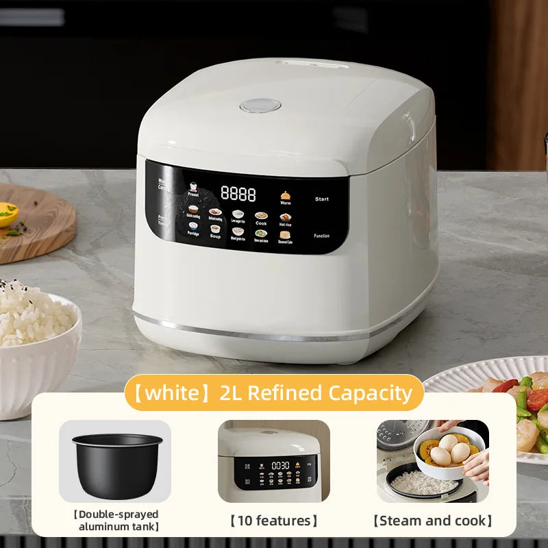 110V/220V MultiCooker Electric Rice Cooker Non-Stick Pot 2L Cooking Machine Steamed Smart Rice Congee Cooker Kitchen Appliance Techelectronicx