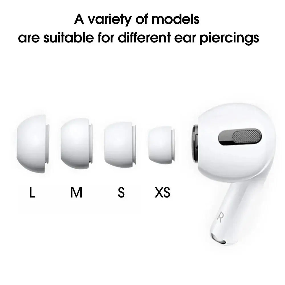 1-4 Pairs Silicone Ear Tip Cover Replacement Earbud XS/S/M/L Size Silicone Earbud Tips Covers for AirPods Pro 1st 2nd generation Techelectronicx
