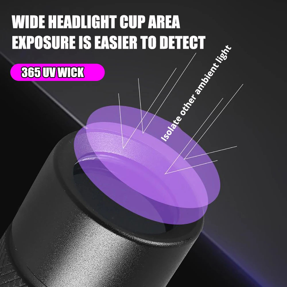 100W 365nm UV Flashlight Fluorescent Antigen Reagent Detection Lamp Waterproof UV Black Mirror Woodruff Special Identification Techelectronicx