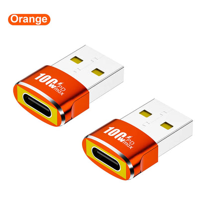 1/2/5Pcs USB To Type C OTG Adapter USB USB-C Female To USB Male PD100W Fast Charging OTG Connector For PC Macbook Samsung Xiaomi TechElect