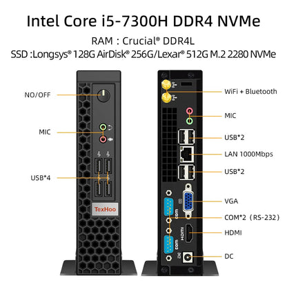 TexHoo Mini PC Gaming Computer Intel Core i5 13500H AMD R7 5800H Processor ITX Windows 11 Pro 10 System Unit DDR4 NVMe WiFi Techelectronicx
