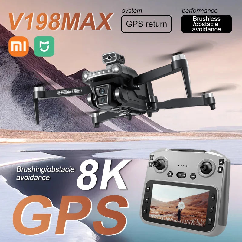 Xiaomi Mijia V198MAX Drone 8K Profesional FPV Brushless Laser obstacle avoidance Aerial Optical Foldable Quadcopter Mini 4K Dron Techelectronicx