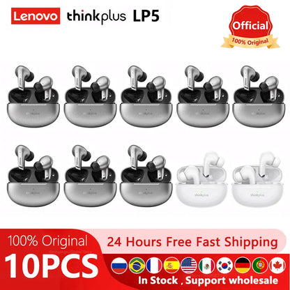 10pcs 100% Original Lenovo LP5 Wireless Bluetooth Earbuds /2pcs lenovolp5 HiFi Music Earphone with Mic Headphones Sports Headset Techelectronicx