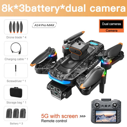 Xiaomi Mijia A14Pro max GPS Brushless 8K three Camera Optical Flow Obstacle Avoidance Foldable Quadcopter RC Distance Drone Toys Techelectronicx