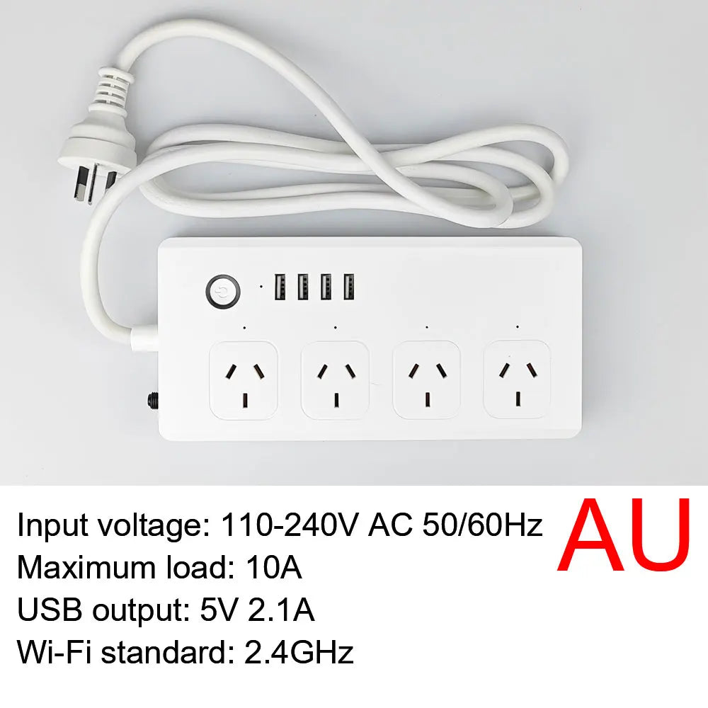 10A/16A Power Strip Tuya Smart Plug Power Strip Extension Cord Smart Home EU Socket Work with Alexa Techelectronicx