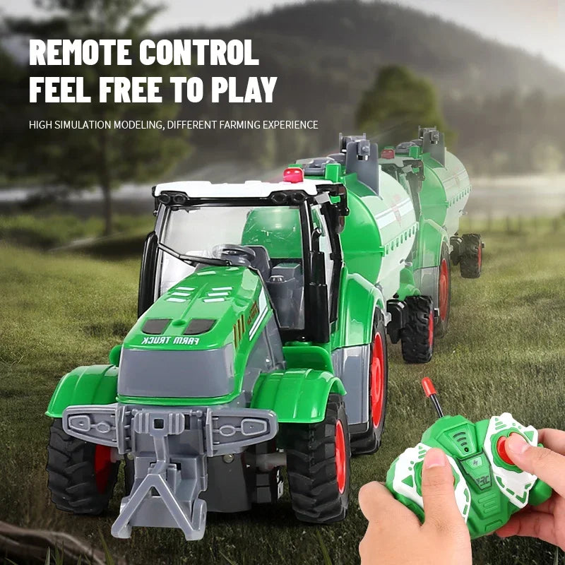 1/24 4Ch Rc Car with Light Remote Control Farmer Vehicle Simulated Electric Model Toys Engineering Vehicle Children Boys Gift Techelectronicx