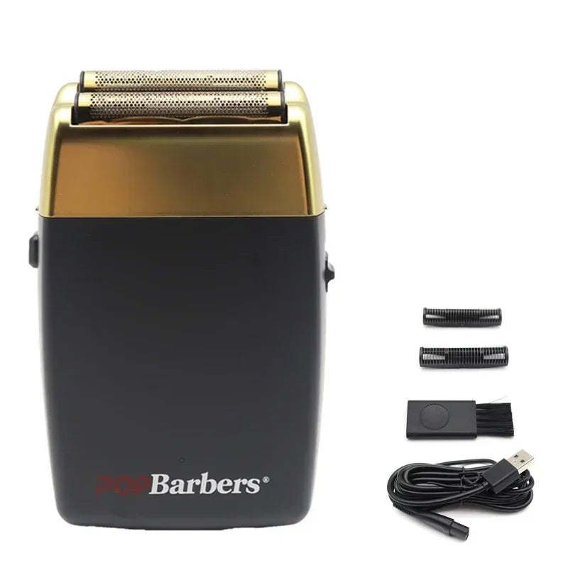 11000 RPM POP Barbers P620 Professional Electric Men's Beard Trimmer Double Foil Shaver Electric Shaver USB Hair Cutting Machine Techelectronicx