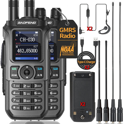 1/2PCS BAOFENG GM-21 PRO Walkie Talkie Wireless Copy Frequency Type-C NOAA Up UV-21 PRO V2 Ham Radio Two Way Radio For Hunting Techelectronicx