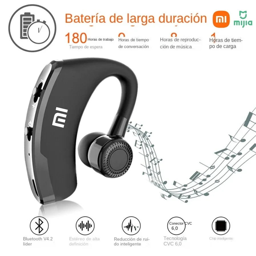 XIAOMI V9 Bluetooth Single Ear Sports Hanging Earphones with Microphone HD Music Business Touch Control Earphones Techelectronicx