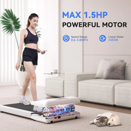Walking Pad Treadmill, Smart Under Desk Treadmill, Portable Treadmill for Office, Mini Treadmill Under Desk, Walking Treadmill w TechElect