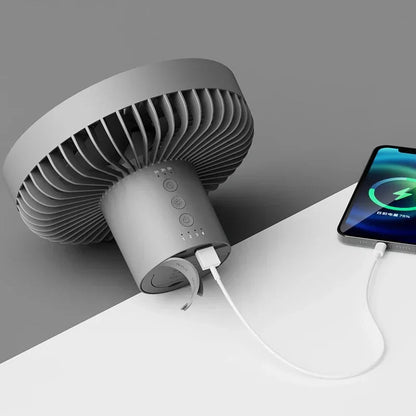10000mAh Portable Fan Home Outdoor Camping Fan LED Lighting Tripod Stand Desktop with Power Bank Wireless Ceiling Electric Fan Techelectronicx