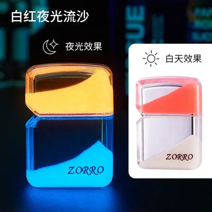ZORRO Luminous Quicksand Cool Kerosene Lighter Creative Personality Old-fashioned Grinding Wheel Ignition Kerosene Lighter Gift Techelectronicx