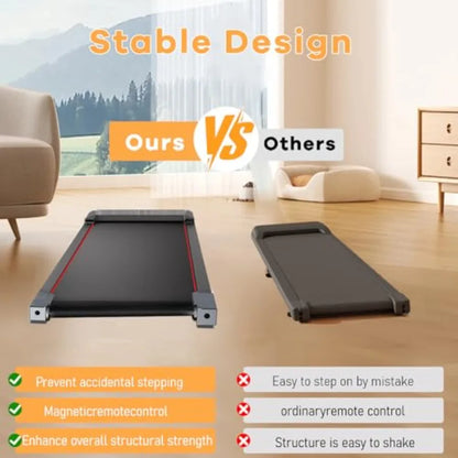 Walking Pad with Handle Bar 3 in 1 Under Desk Treadmill with Hiking Mode 2.5HP Low Noise Walking Treadmill Pad with Remote Cont TechElect