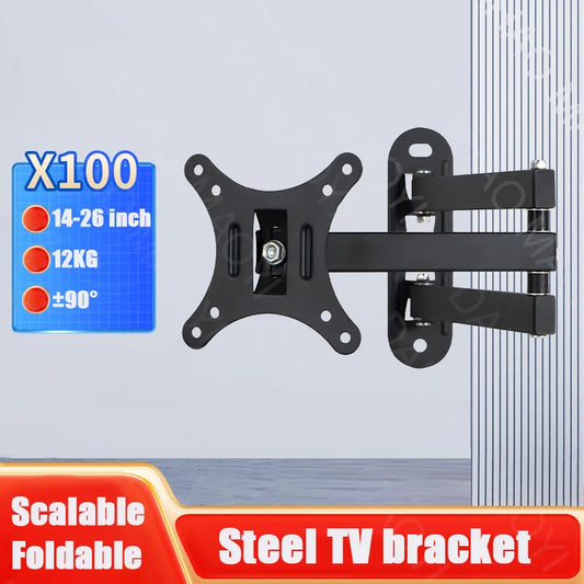 26bl TV Monitor Mounts LCD LED Monitor Wall Mount Bracket Adjustable TV Screen Frame Steel Holder  Support For 14-26 Inches TV TechElect