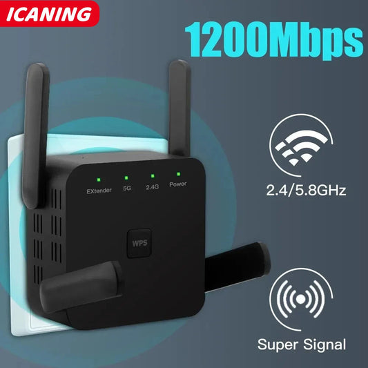 1200Mbps WiFi Repeater Wireless Range Extender Signal Amplifier 2.4GHz/5GHz Wi-Fi Repetidor Booster EU/US/UK Plug Techelectronicx