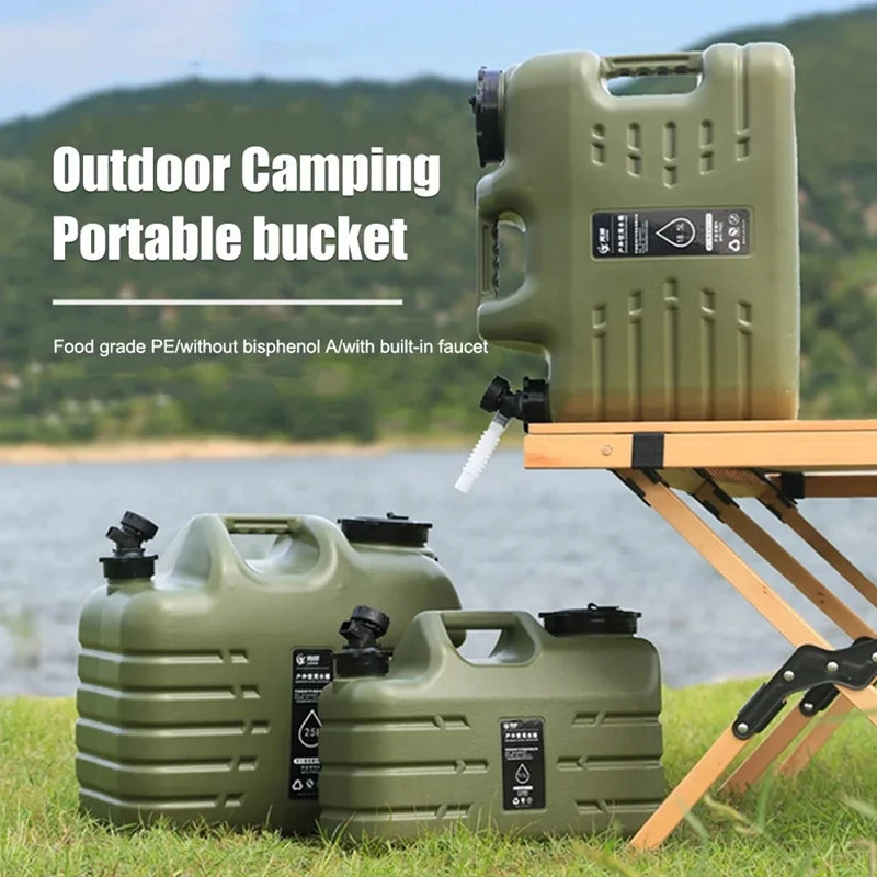 11L Water Bucket Large Capacity Portable Drinking Water Canister with Detachable Faucet No Leakage for Outdoor Travel Driving Techelectronicx