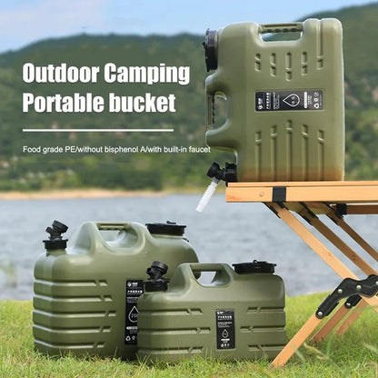 11L Water Bucket Large Capacity Portable Drinking Water Canister with Detachable Faucet No Leakage for Outdoor Travel Driving Techelectronicx