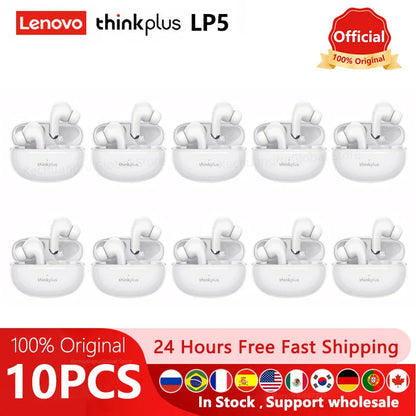 10pcs 100% Original Lenovo LP5 Wireless Bluetooth Earbuds /2pcs lenovolp5 HiFi Music Earphone with Mic Headphones Sports Headset Techelectronicx