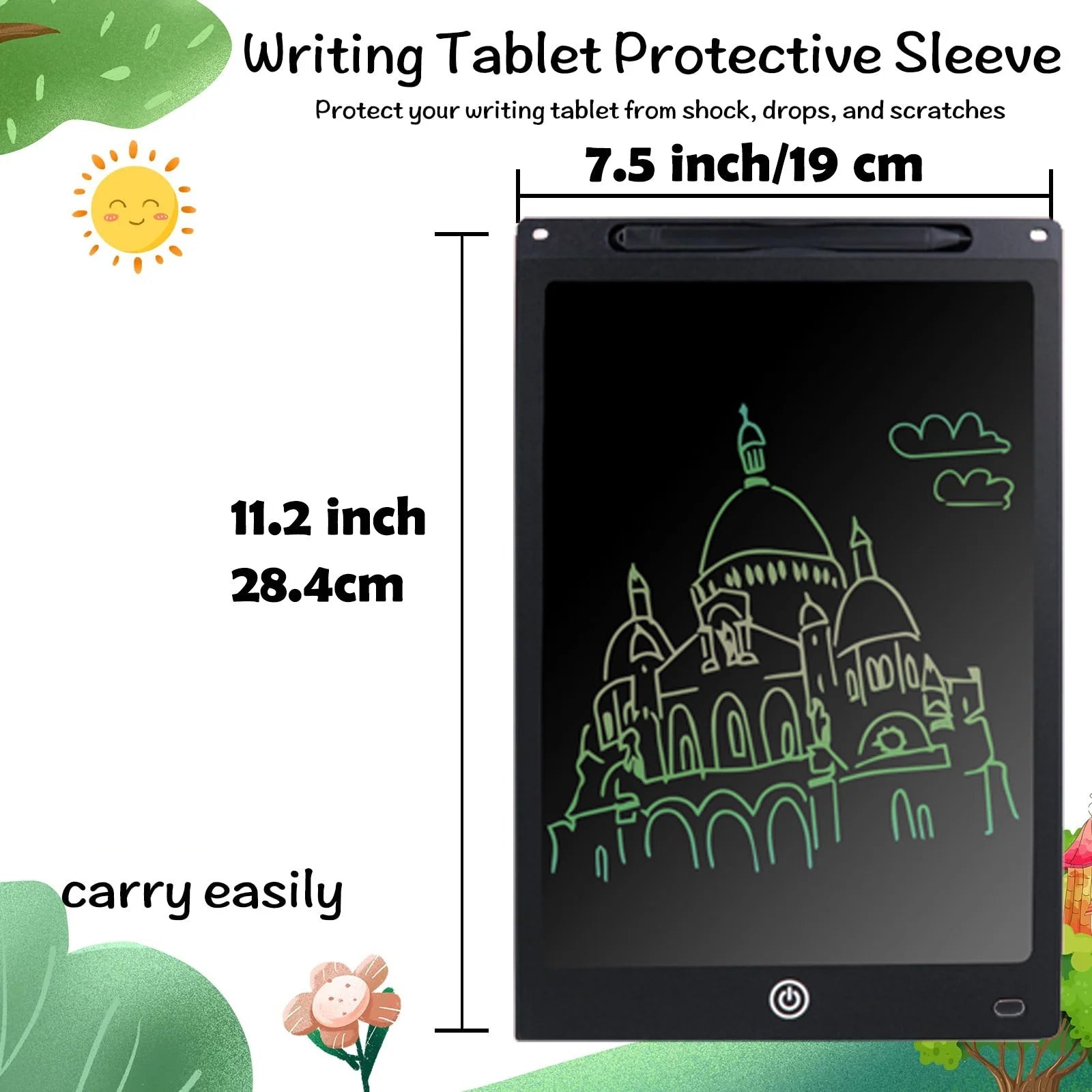 12 Inch Electronic Drawing Board(Brightness Increase By 20%), Writing Tablet For Kids, Colorful Screen Doodle Board Techelectronicx