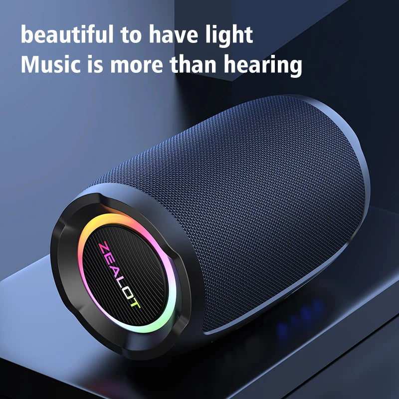 ZEALOT-S49 Portable bluetooth speaker 360°Stereo Sound 20W IPX6 waterproof wireless bluetooth   5.0 Excellent Bass Performace Techelectronicx